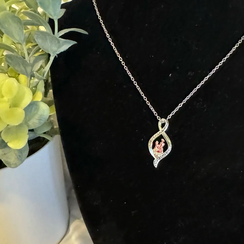 🆕 Forever Mother & Daughter Bond Silver Necklace - Picture 5 of 16